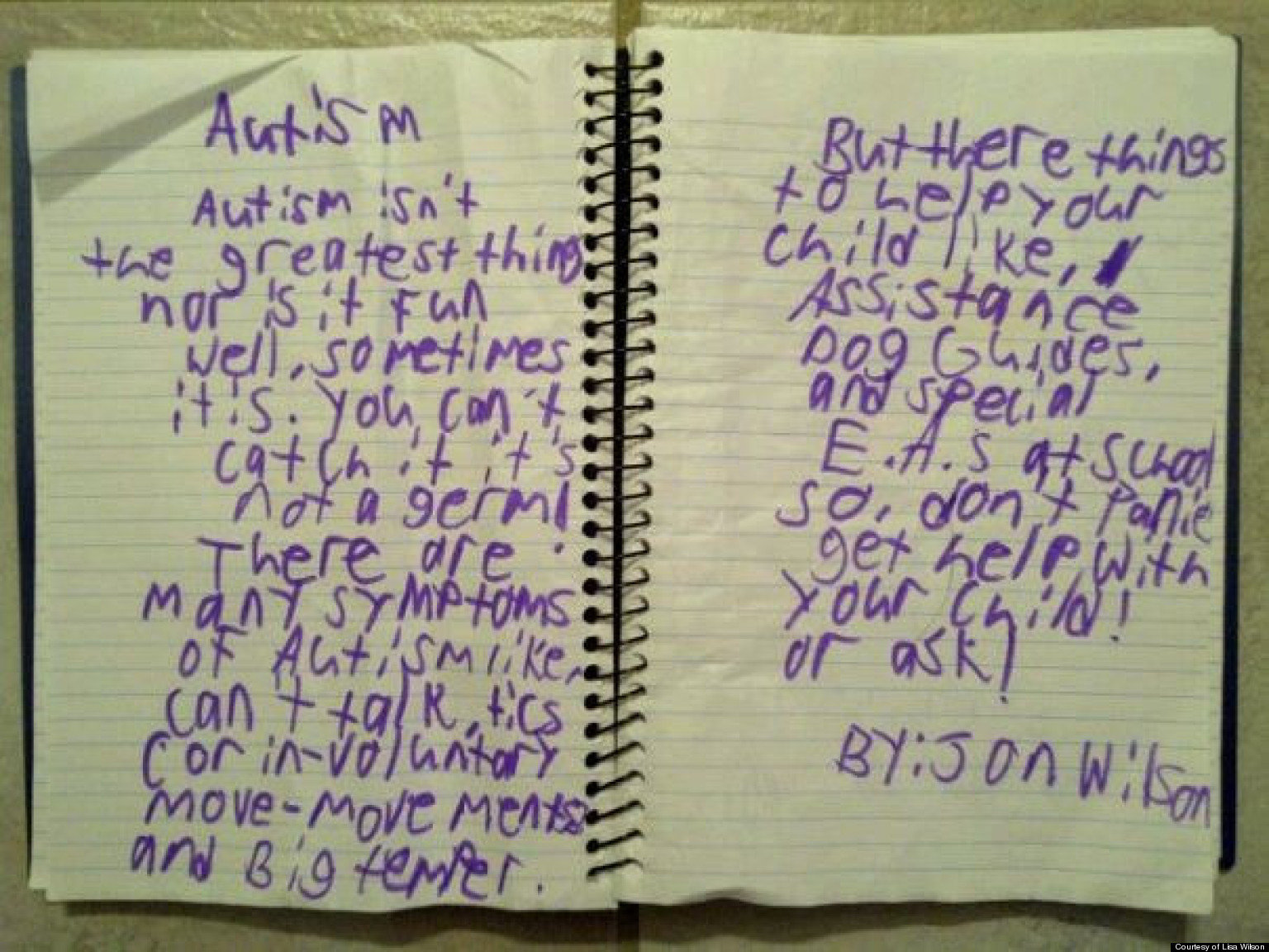 Cute Kid Note Of The Day: What Autism Is (VIDEO)  HuffPost