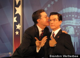 LOOK: Human Stephen Colbert Meets, Licks Wax Stephen Colbert