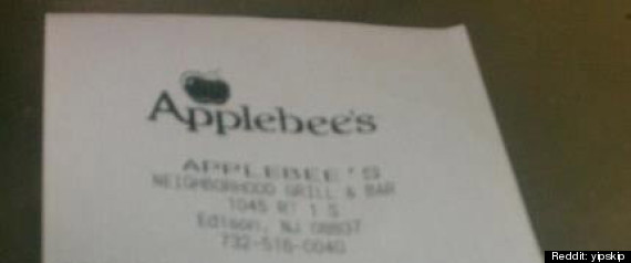 Applebees Receipt