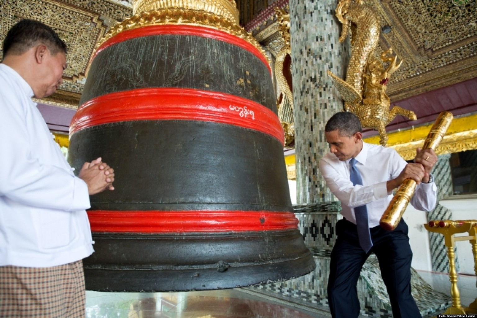 Obama Photo Caption Contest President Rings A Large Bell