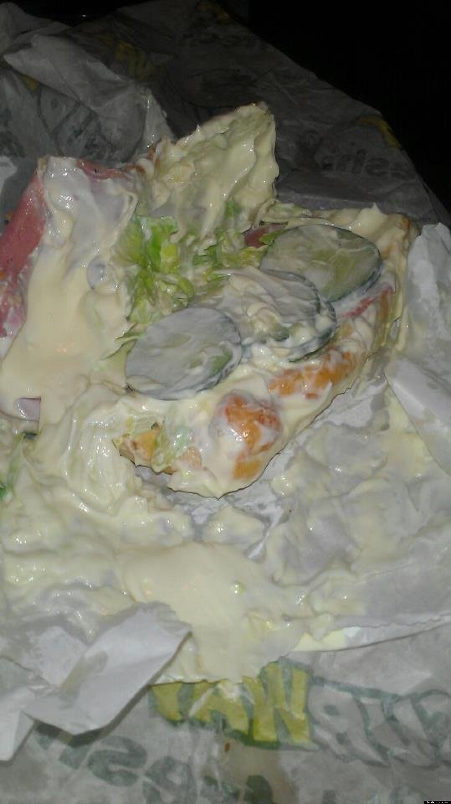 Gross Subway Sandwich Loaded With Mayo Looks Like Work Of Disgruntled