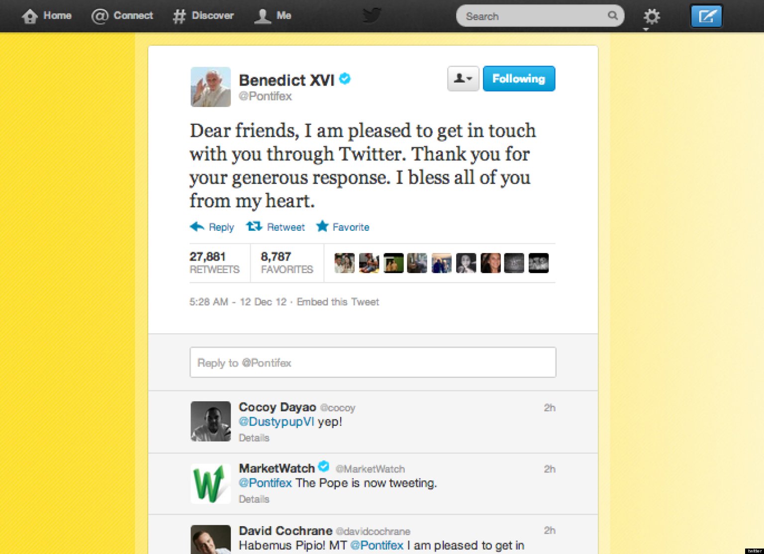 Pope Sends First Tweet From Pontifex HuffPost