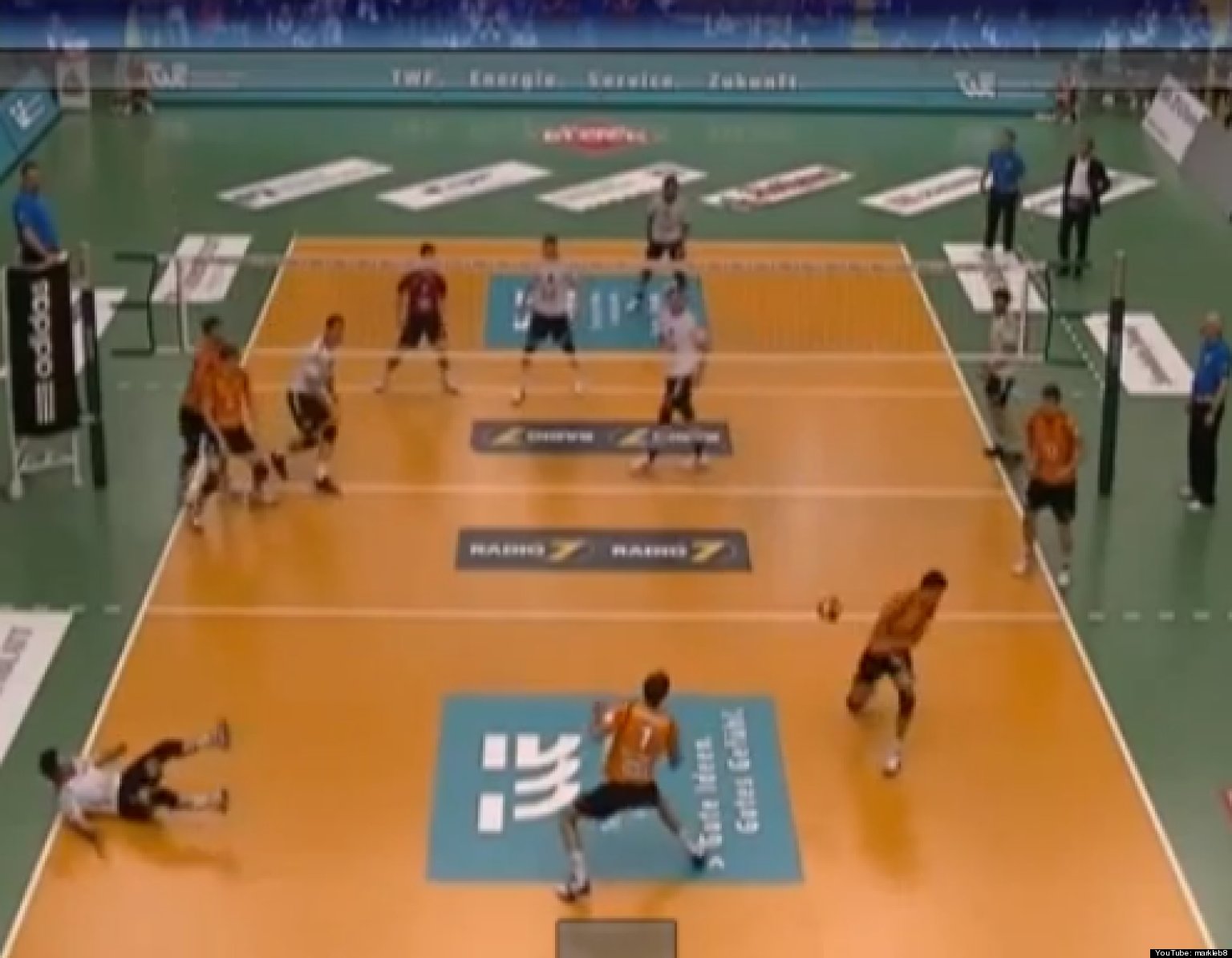 Volleyball Triple Six Pack Spike Hits Three Players In The Face HuffPost