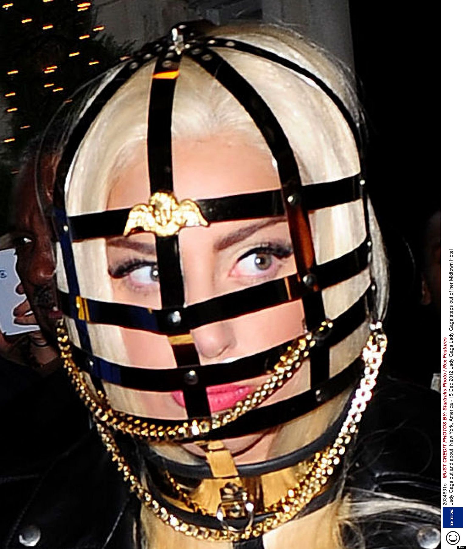 Lady Gaga Dons Bizarre Metal Cage Head Piece After Rolling Stones Gig ...