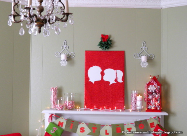 Christmas Craft Ideas: Kissing Under The Mistletoe Silhouette Wall Art