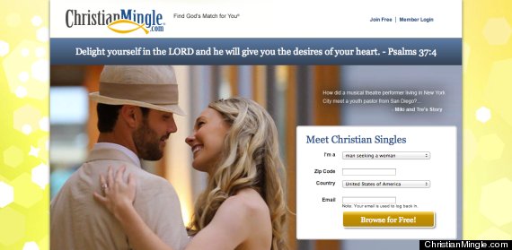 Christian dating landing page