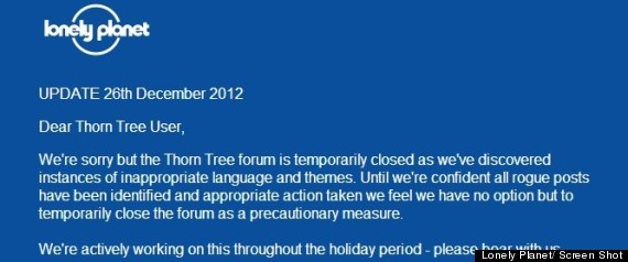Lonely Planet Thorn Tree Closure
