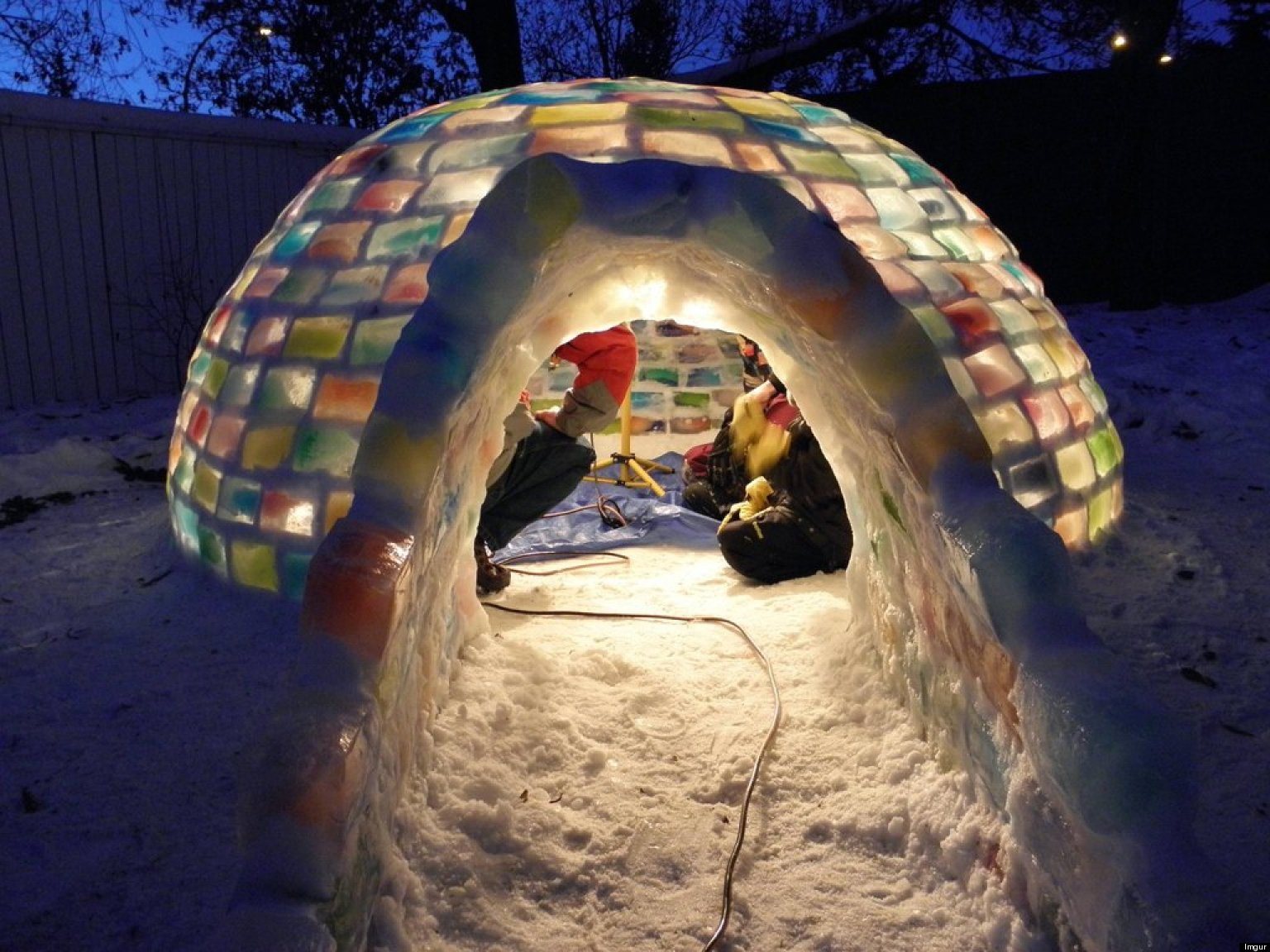 Coloured Igloo In Edmonton Looks Amazing PHOTOS 