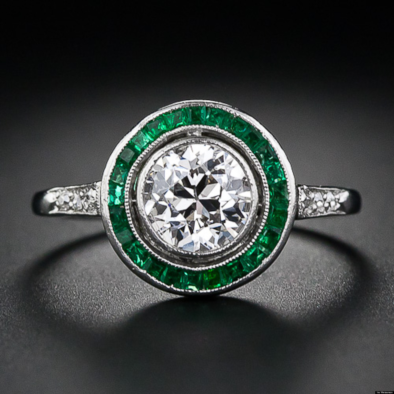Google Image Result For Http I Huffpost Com Gen 935620 Thumbs O Emerald Eng Art Deco Diamond Ring Engagement Trending Engagement Rings Art Deco Diamond Rings