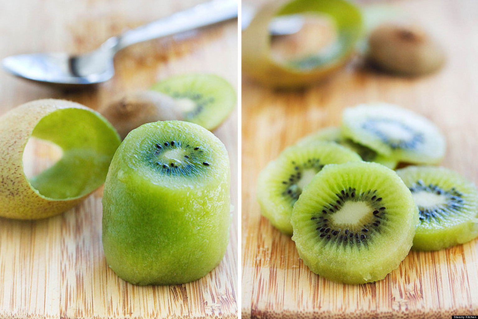 How To Peel Kiwi Fruit With A Spoon Video Huffpost