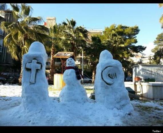 snowmen in damascus syria