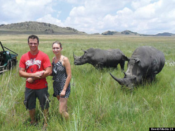 rhino skewers woman