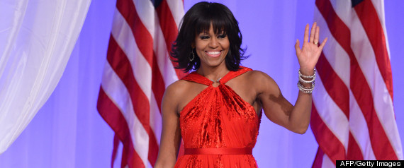 VESTIDO ROJO MICHELLE OBAMA