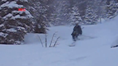 Man on ski slopes