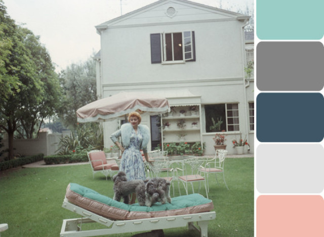 Lucille Ball's Backyard Offers Dreamy Pastel Color Inspiration (