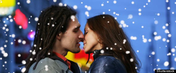 Couple Kissing Winter