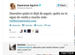 Mira el primer tuit de Aguirre tras el escándalo Bárcenas