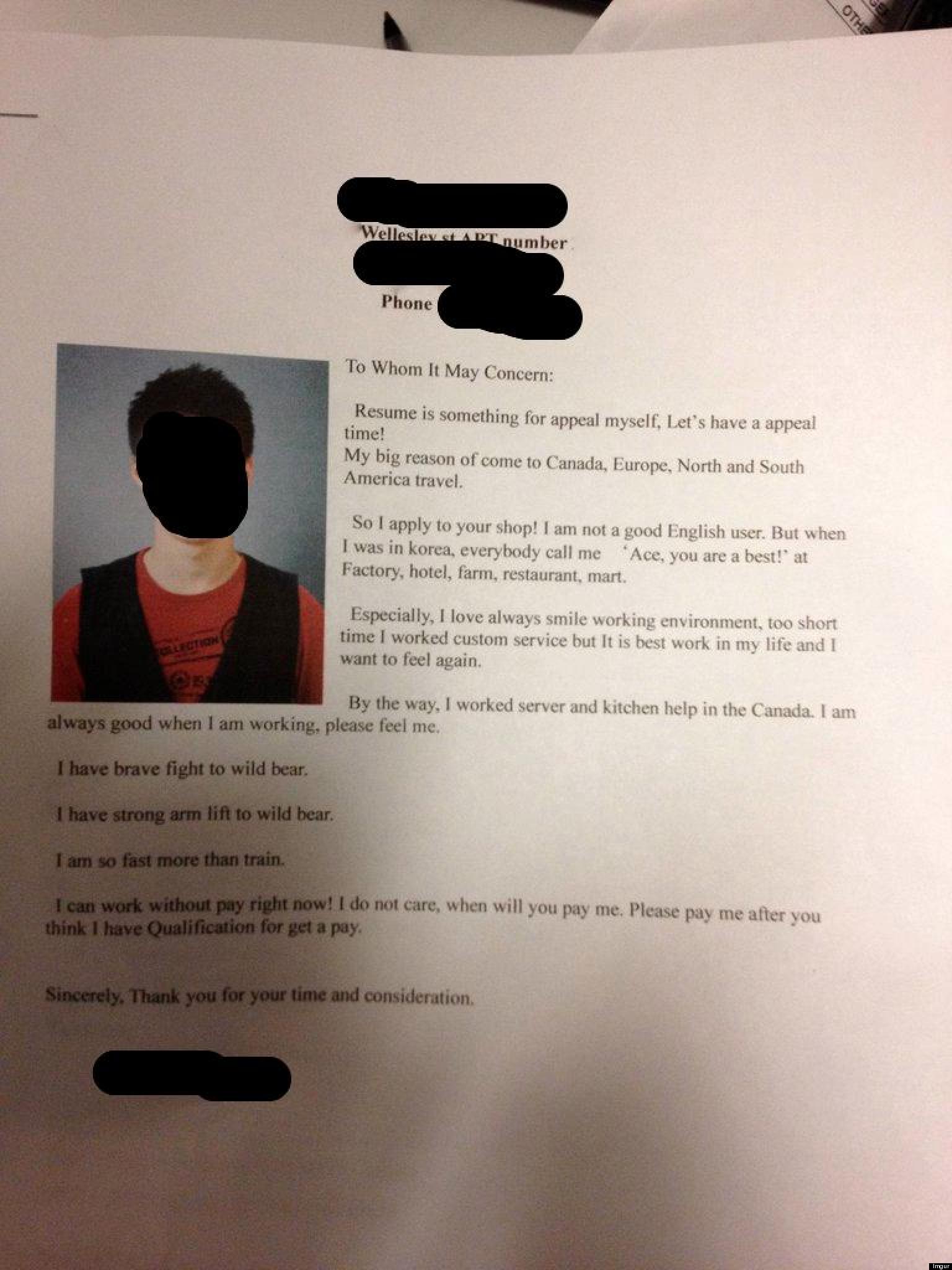 The Best Cover Letter I Ever Received