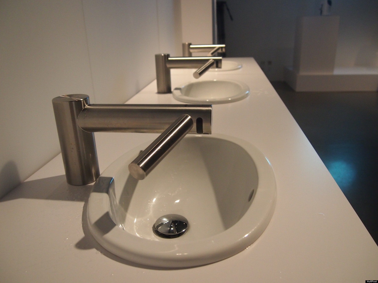 bathroom sink faucet and hand dryer combination