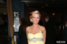 Quick Change! Denise Van Outen Slips Into Yellow Dress For Premiere After Party