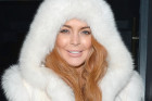 Lindsay Lohan Wears Strange Fur Hoodie To...