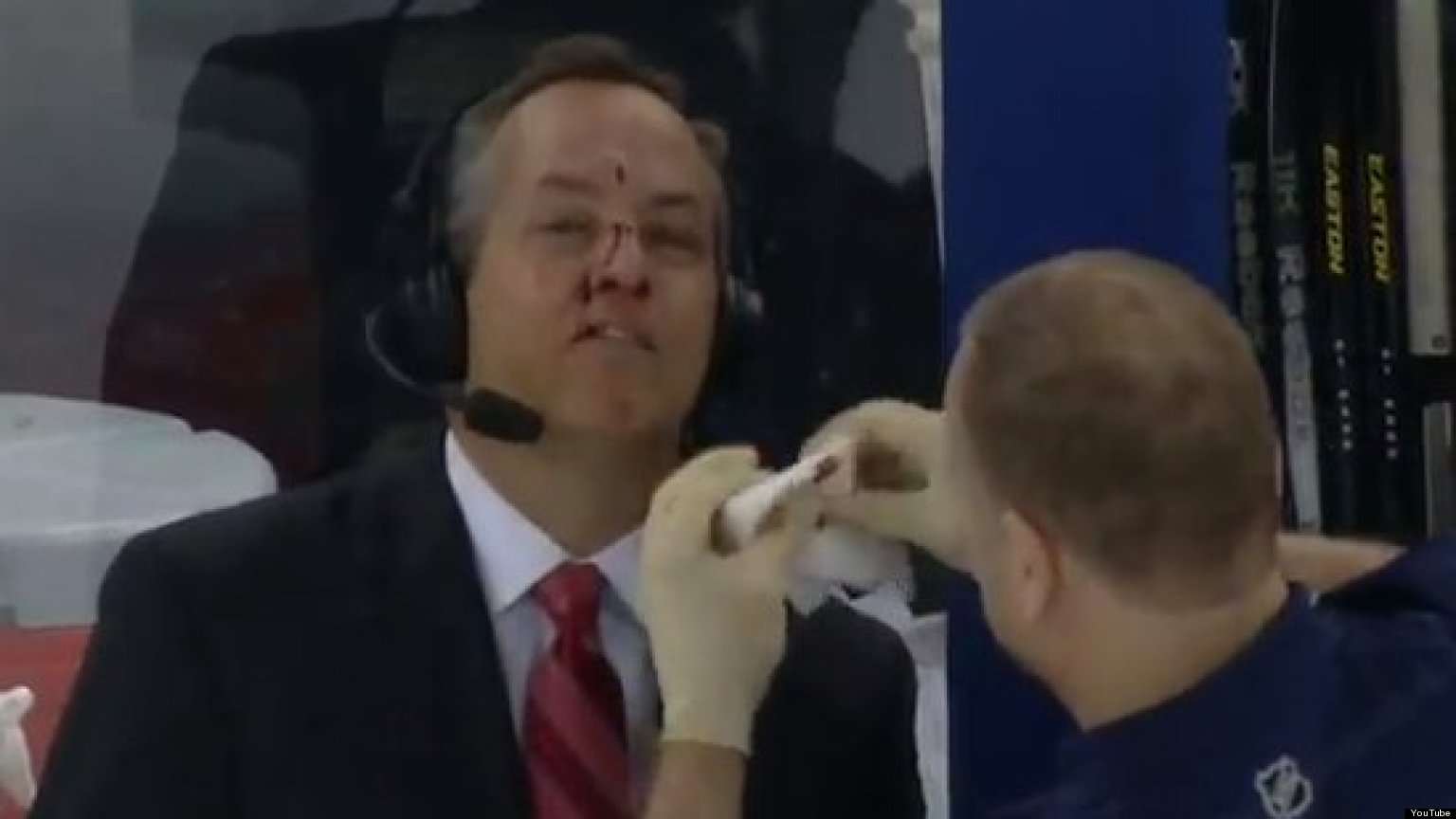 John Giannone Hit With Puck Rangers Reporter Takes Shot To The Face