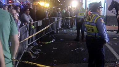 Scene after shooting on Bourbon Street