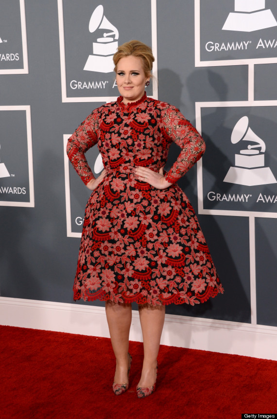 Grammys 2013: Adele Ditches Black For Red At 55th Annual Grammy Awards ...