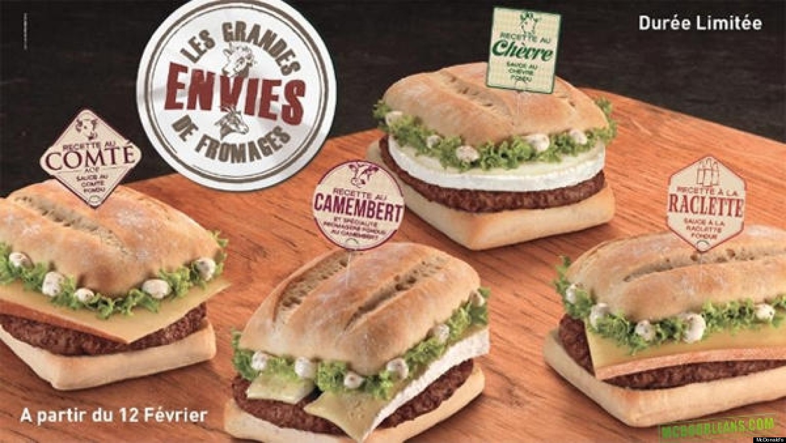 'McCamembert' McDonald's France Introduces Burgers With French Cheese