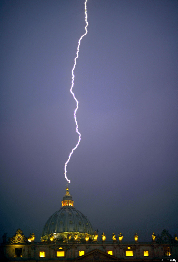 lightning hits the vatican
