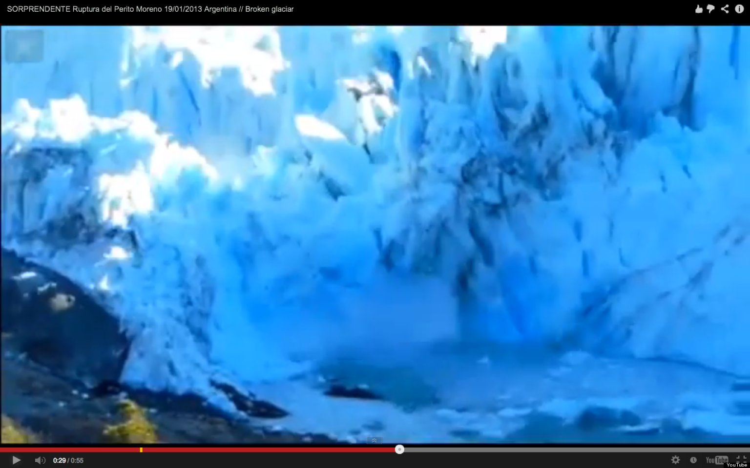 Epic Glacier Collapse In Argentina Ice Bridge Connected To Perito