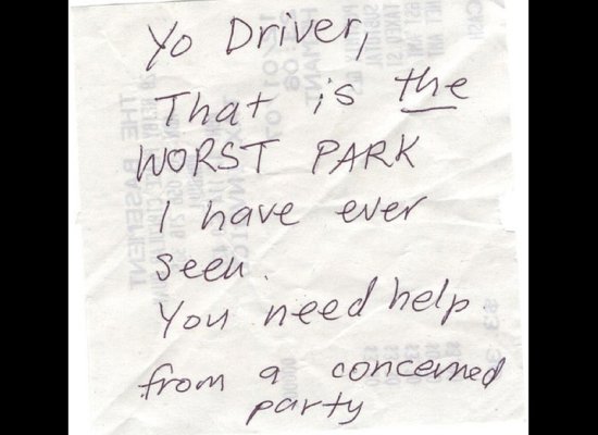 The Funniest Notes To Bad Parkers Ever Written (PHOTOS) - CafeMom