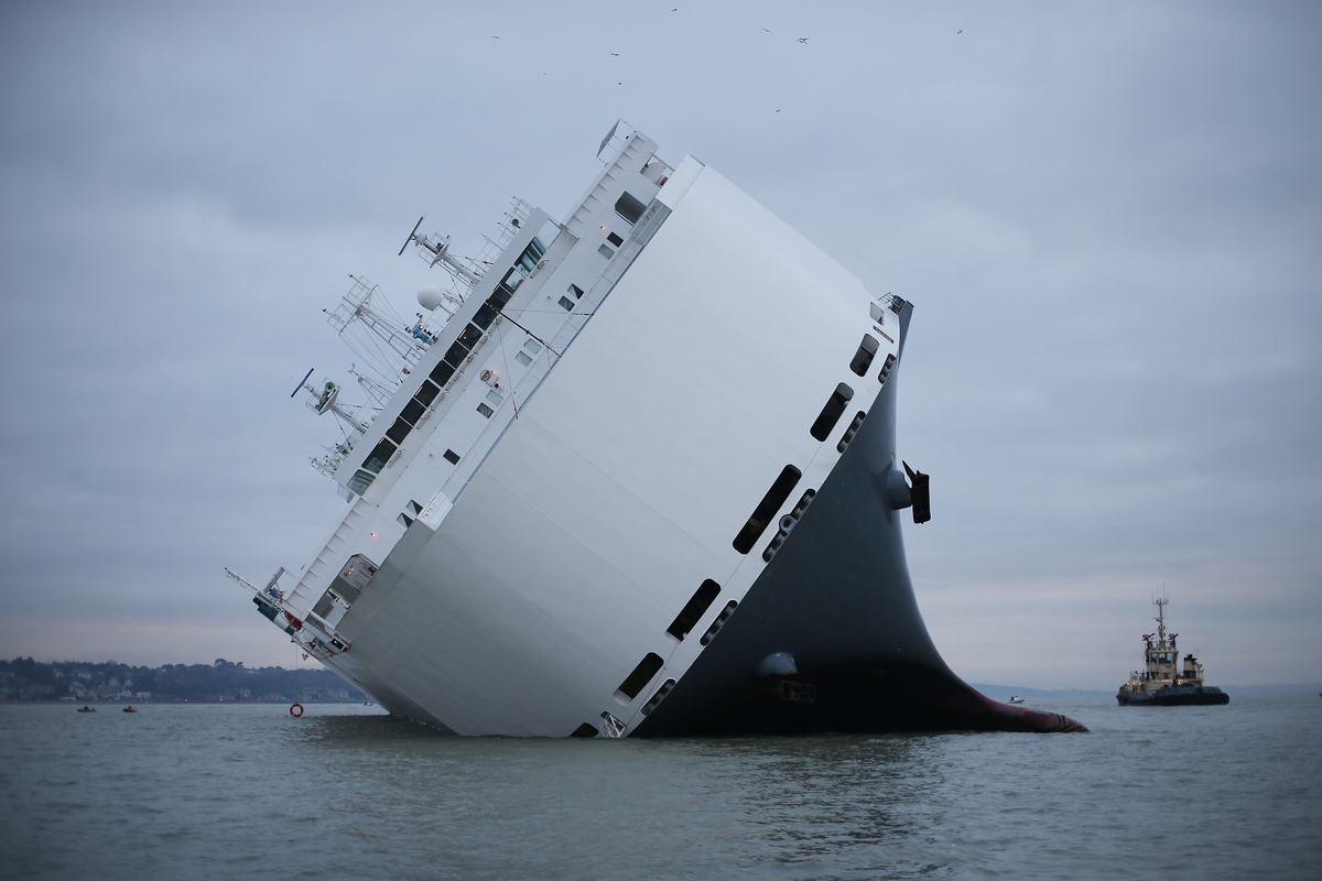 Crew Rescued From Listing Car Carrier Ship Hoegh Osaka, Tilting 45 ...