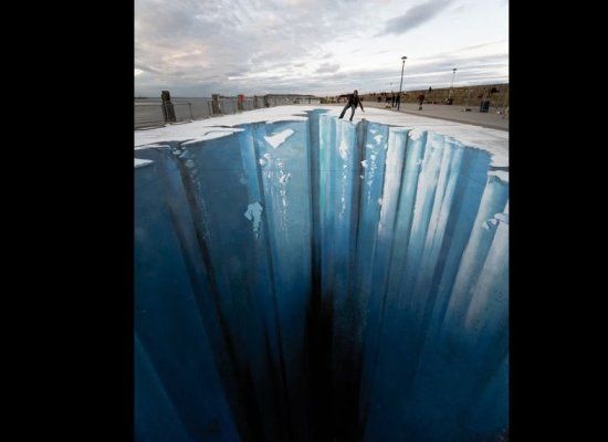 3-D Glacier Floor Art