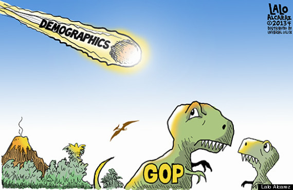 gop dinos meteor demographics cartoon