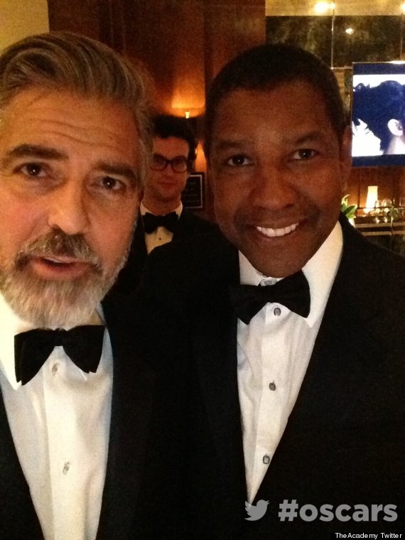 george clooney denzel washington self shot