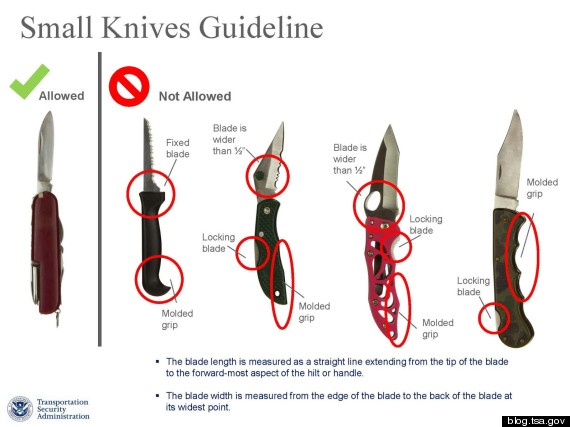 knives allowed on planes