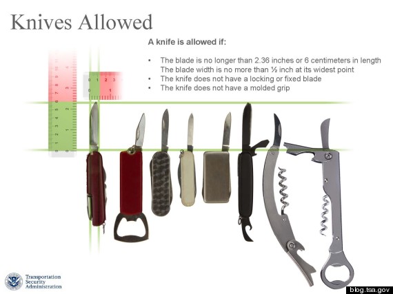 knives allowed on planes