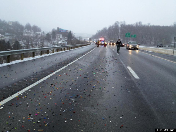 legos spill on highway