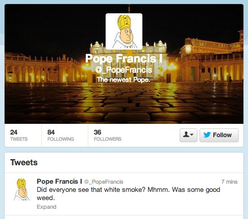 fake pope twitter