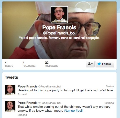 fake pope twitter