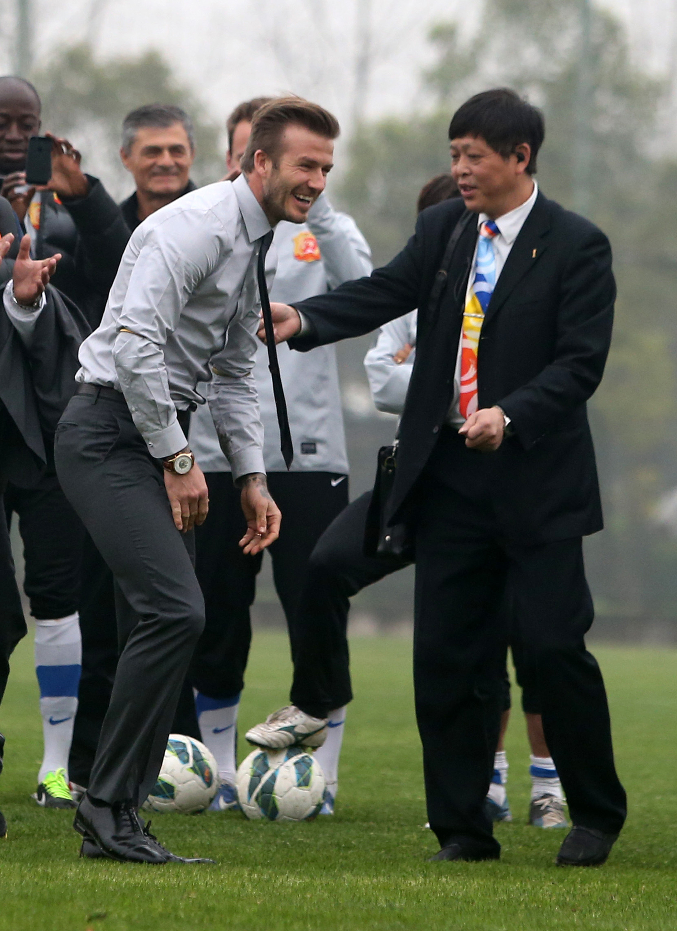 David Beckham Falls While Taking Free Kick In China, But He's A ...