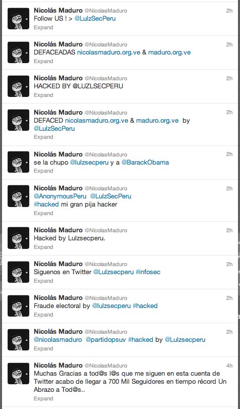 nicolas maduro twitter hacked