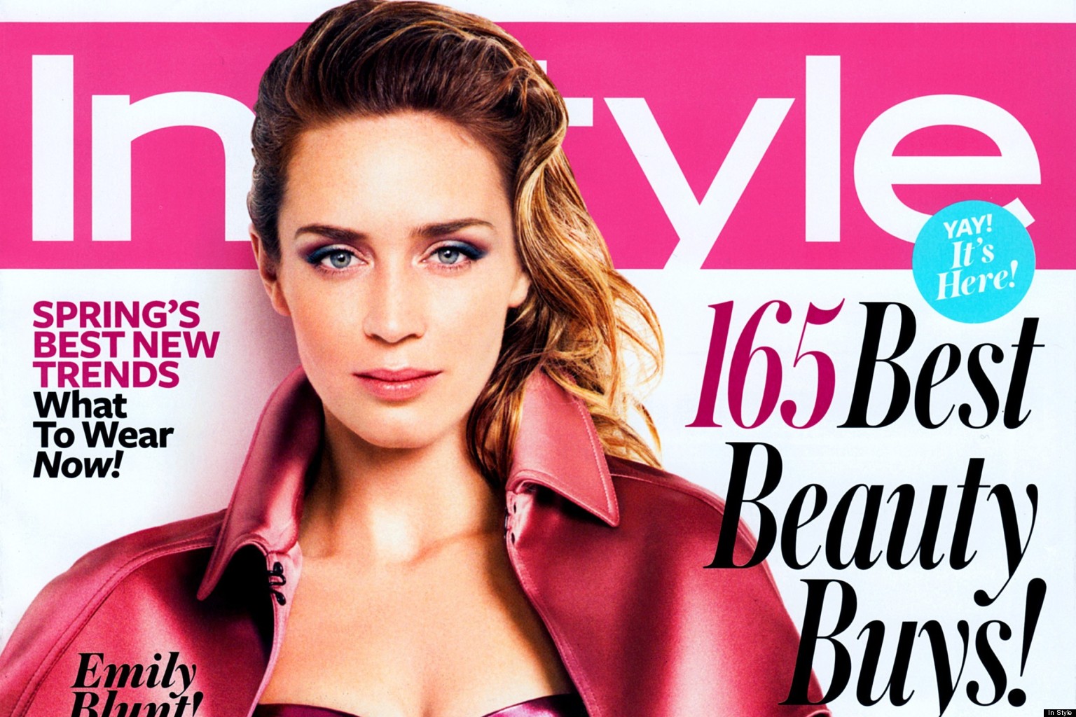 Emily Blunt's Odd Pink Capelet: 'Devil Wears Prada' Actress Covers ...