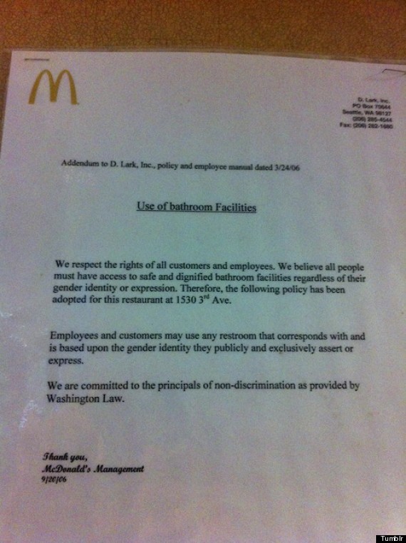 mcdonalds trasngender rights