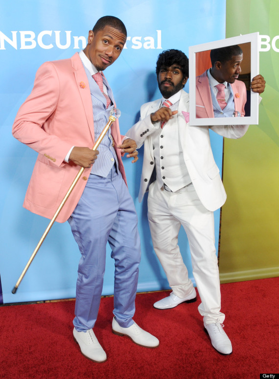 nick cannon pastel suit