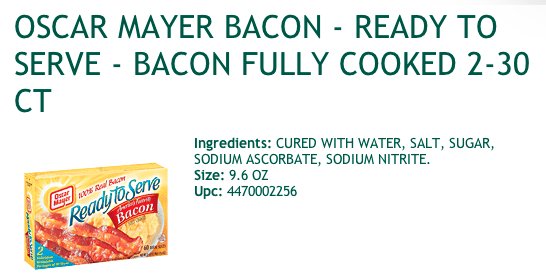 precooked bacon