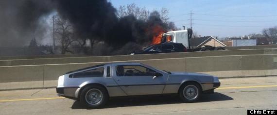 DeLorean On I-55: Photo Of 'Back To The Future' Sports Car, Truck Fire ...