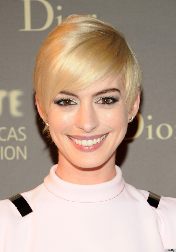 anne hathaway blonde hair