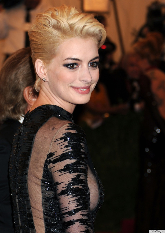 anne hathaway blonde hair